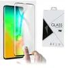 Stöd Fingeravtryck Lås upp 3D-krökt tempererat glasskärmskydd för Samsung Galaxy S10 S10 Plus 220PC i Retail Package