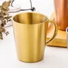 11oz Stainless Steel Beer Mugs With Handle Double Layer Insulation Coffee Cups Tea Mugs Large Diameter Water Cup Kids Milk Mug DBC BH3738