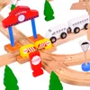 Wood Train Set Various Props Track Doll Car Big Size DIY Developmental Toy Green Paint Safety for Christmas Kid Birthday Gi1001617