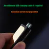 USB Ładowanie Zapalniczka Zapalniczka Wiatroszczelna Lżejsza Akumulator Męska Osobowość Elektroniczna Drut Elektroniczny Zapalniczki do palenia Akcesoria