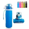 5 ألوان طوي زجاجة مياه سيليكون صديقة للبيئة مانعة للبيئة قابلة للطي زجاجة الرياضة في الهواء الطلق التخييم المشي لمسافات طويلة ركوب الدراجات زجاجة ZZA297