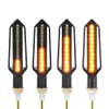 4 pcs LED Motorcycle Tiron des lumières du signal d'éclairage d'eau coulant éclairage indicateur DRL blanc clignotants Flickerred Lampe de frein2472926