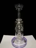 2024 Purple Klein Straight Fab Egg Glass Bong Matrix Perc 14mm Joint Smoking Water Pipe Glass Bong Recycler Oil Rigs Dab Rig Glass Pipes