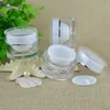 5g 10g 15g 20g 30g 50g Vaso acrilico rotondo Vaso bianco Contenitore Vaso crema vuoto Bottiglia di plastica per imballaggio cosmetico F2371