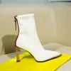 Высокий каблук кожа добыч Дешевые дизайнерские ботинки снега Вязаные пинетки Женщины Boots оптом женские Сапоги зимние Лучшее качество