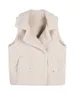 New Women's Winter Warm Turn Down Collar Sleeveless Faux Lamb Fur Coat Jacket Vest Casacos S M L XL XXL 3XL
