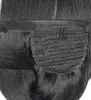 140 g 12 tot 26 inch Europese onverwerkte maagdelijke menselijke hair extensions volledige cuticle uitgelijnd # 613 # 60 rechte paardenstaart magische wrap paardenstaarten