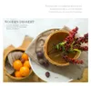 Franse land fruit mand picknick decoratieve platen pompoen-vormige hout chips manden mori dessert tafel ornamenten