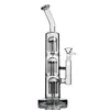 Kolorowy gruby szklany szklany bong Triple Arm Tree Hookah Bongble Bongs Dab Rig Paling Water Rura 14 mm złącza platformy olejne