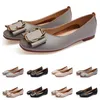 New ladies flat shoe lager size 33-43 womens girl leather Nude black grey New arrivel Working wedding Party Dress shoes seventy-six