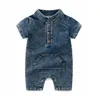 kids designer clothes girls boys romper INS infant toddler Denim Jumpsuits 2019 Summer Boutique baby Climbing Clothing C6536