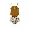 Baby Sommer Kleidung Sets Mädchen Hosenträger Overall Rüschen Rock Anzüge Kinder Pit Dreieck Strampler Mini Röcke Outfits 3 Stile ZYQA460