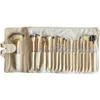 12pcs 18pcs 24pcs Aaluminium Tube Beige Bois Pinceaux De Maquillage Ensemble Sac En Cuir Ombre À Paupières Fondation Poudre Eyeliner Cils Lèvres Maquillage Outils