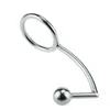 Stainless Steel Scrotum Cock Ring Butt Plug Anal Hook Double Stimulation of Anus and Penis Sex Toy for Men Male Sex Products