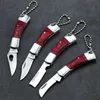 Promotion!!! Gift Folding Pocket Knife Wood Handle Key Chain Knife Utility EDC Tools Free Shipping