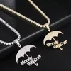 US7 Bling Iced Out UmbrellaMoney Wealher PendentifColliers Micro Pavé CZ Collier Pour Homme Hip Hop Bijoux