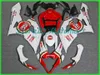 Injektionsgjutningssats för Suzuki GSXR1000 2005 2006 GSX R1000 GSXR 1000 K5 05 06 Sivler Flames Black Fairings Set + Presenter SG37