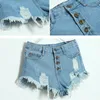 Ripped Denim Short Shorts Button Front Hoge Taille Dames Shorts Hot Jeans Sexy Destructed Y190429