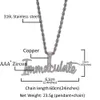 Ny ankomst Guldpläterad Bling Cubic Zirconia Brev Obefläckade Halsband Bijoux Hip Hop Punk Rock Sweater Chain Smycken Gåvor för Män Kvinnor