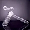 1pcs glass hammer 6 Arm perc glass percolator bubbler water pipe handle smoking pipes mini water bong with 18mm oil burner pipe