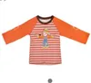 ベビーデザイナー服子供ハロウィーンパッチワークTシャツの女の子長袖刺繍トップスコットンカボチャストライププリントトップ5色Ly16