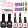 Kits de Arte Nail se encontram através do conjunto de gel poli de extensão com UV LED lâmpada seca rápida para kit de dedo manicure