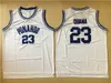 Barack Obama Jerseys 23 Men College Basketball High School Punahou Jerseys Uniform Team Color Blue Away Witte University Ademend