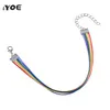 IYOE Rainbow Gay Pride Woven Braided Rope String Friendship Bracelet For Women Men Wristlet Chain Bracelets Boho Jewelry