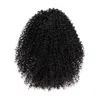 Cauda do sopro do Afro cordão Rabo Curto Kinky Curly cabelo humano extensões Donut Chignon Hairpieces Updo Coque Pônei com dois clipes