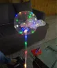 LED Knipperde Bobo Ball met 70 cm Stick 3M String Ballon Transparante Lichtgevende Verlichting Up Ballonnen voor Brithday Bruiloft Home Party Decor