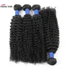 Peruana Cabelo Humano tramas 10A Cabelo brasileiro Humano Pacotes cabelo com fecho Kinky Curly 4bundles atacado com fechamento