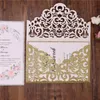 Gorgeous Rose Gold Wedding Invitations Glitter Laser Cut Inbjudningskort Kort för bröllop Bröllop Dusch Förlovningsfödelsedag Graduation Inbjudningar