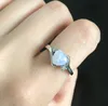 Elegante cuore opale anello da dito regalo della mamma pietra naturale blu moda donna gioielli anelli di fidanzamento da donna in lega d'argento AR18