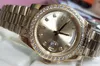 Смотреть модные часы 18K Желтое золото 41 мм красный циферблат алмазные часы сапфировые стекла ASIA ETA 2813 автоматический мужской