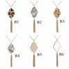 Ovale bloem zeshoek abalone shell luipaard hanger ketting metalen kwasten lange ketting trui ketting geometrische sieraden