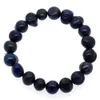 Das neueste, schlanke, minimalistische Design, ovales Süßwasserperlen-Perlenarmband, schwarze 11-12-mm-Perle