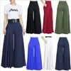 Women Pants Fashion Slacks Solid Wide Leg Pants Dance Pants Casual Straight Leg Trousers Lady Loose Office Capris OL Long Culottes B5001