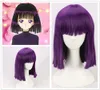 Sailor Moon Saturn Hotaru Tomoe Krótkie Purpurowe Włosy Cosplay Costume Wig + Wig Cap