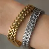 New Fashion Titanium Stainless Steel Franco Chains Hip Hop Gold Plated Bracelet Heavy Street Rapper Wristband Chain Jewelry Gifts for Men