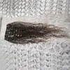Hårprodukt Indisk Afro Kinky Curly Weave Remy Hair Clip i Human Hair Extensions 8 stycken och 100g / set