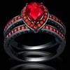 red cubic zirconia ring