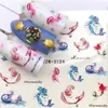 YZWLE 2019 New Arrivial Nail Stickers Wishing Butelka / Dolphin / Starfish Plant Wzór 3D Manicure Naklejka Naklejka