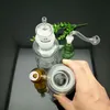 Rökning rör mini vattenpipa glas bongs färgglad metallform klassisk extern kalebass spiral mjölk flaska glas vattenpipa flaska