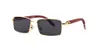 Luxary- Occhiali da sole oversize Francia top brand full frame rettangolo occhiali da sole firmati in metallo uomo donna cerniera occhiali da vista in legno lunette gafas