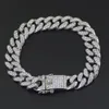 Bracelet Hip Hop en or entièrement glacé pour hommes, bracelet cubain Miami, luxe, strass scintillants, livraison directe