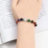 Natur 7 Chakra Sten Manschettkvinnor Romantisk Vintage Bohomia Läder Crystal Yoga Armband Bangles För Girls Silver Pärlor