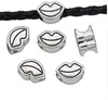 100pcs Antique Silver Plated alloy Lips Spacer Loose Beads Jewelry Making Bracelet Jewelry Accessories Handmade Craft