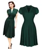 女性のヴィンテージスタイルのヴィンテージ1940年代のシャツのシャツのトランペットイブニングドレスドレススイングスケーターウエディングドレス
