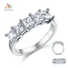 Peacock Star Princess Cut Five Stone 1,25 CT Solid 925 Sterling Silver Bridal Wedding Band Biżuteria CFR8072 Y19052201