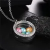 Fashion Big Pearl Cage Locket Pendant necklace For women Elephant Cross Owl Tree Living Memory Beads Glass Magnetic Floating charm Jewelry